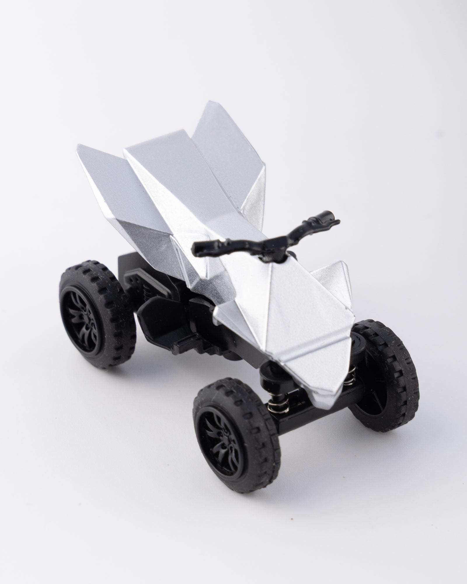 Tesla Cybertruck with Cyberquad Diecast Silver Car 1:24 Scale - Ignition Prime