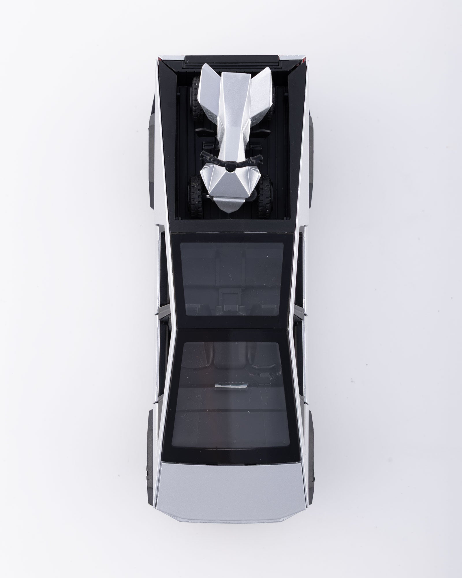 Tesla Cybertruck with Cyberquad Diecast Silver Car 1:24 Scale - Ignition Prime