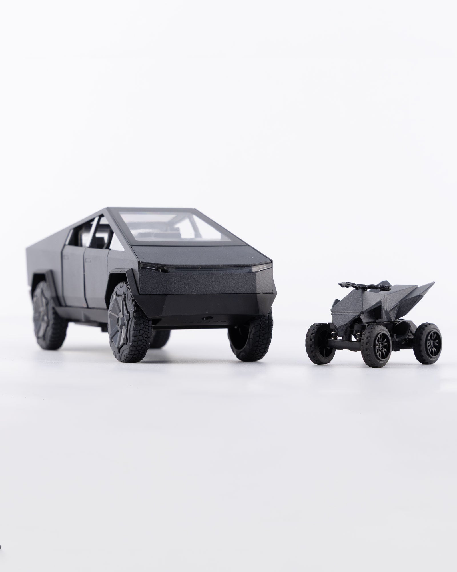 Tesla Cybertruck with Cyberquad Diecast Black Car 1:24 Scale - Ignition Prime