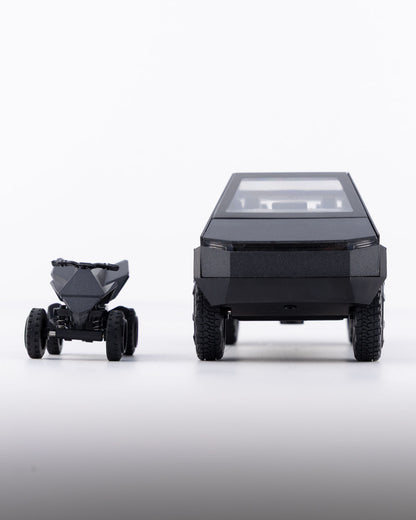 Tesla Cybertruck with Cyberquad Diecast Black Car 1:24 Scale - Ignition Prime