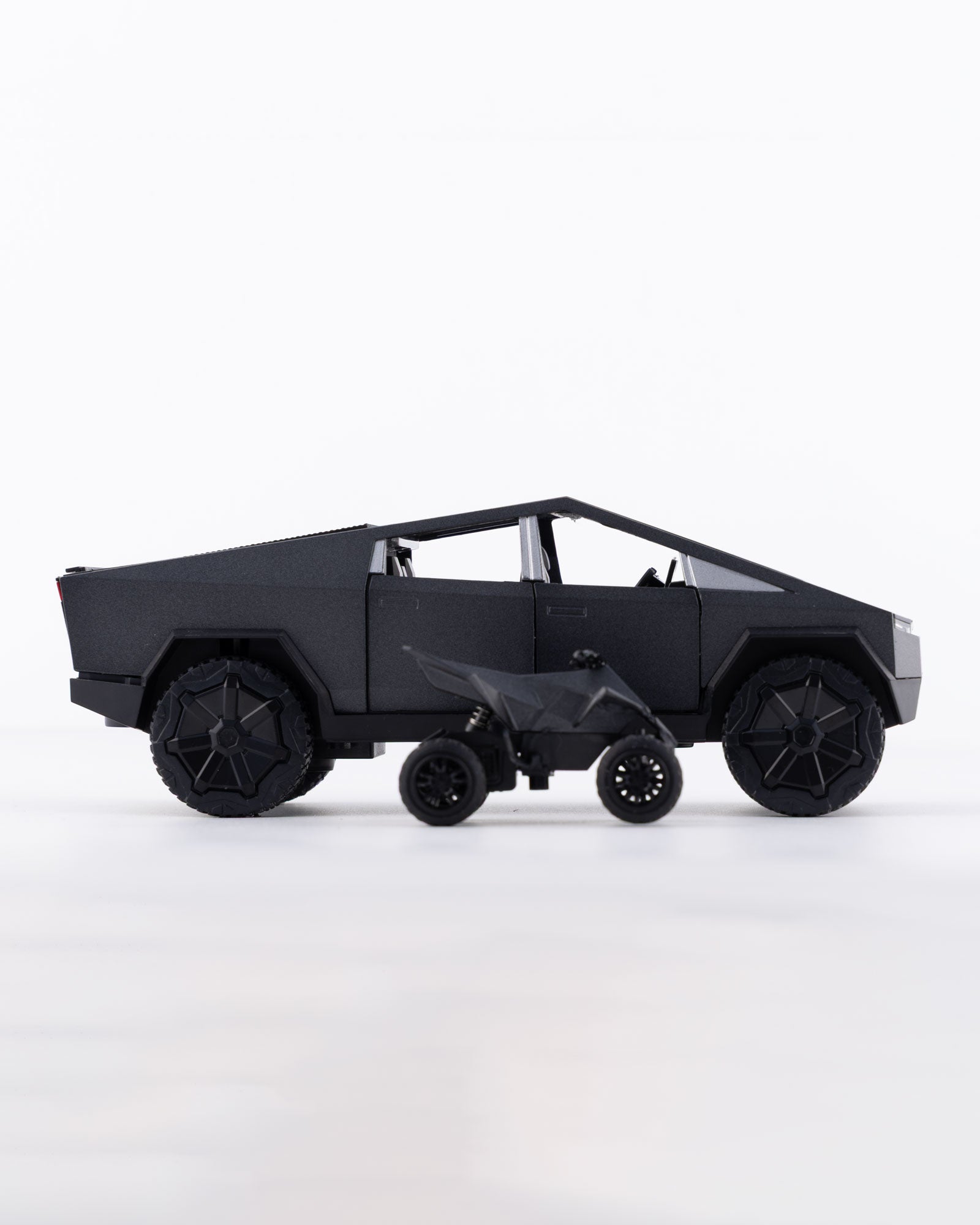 Tesla Cybertruck with Cyberquad Diecast Black Car 1:24 Scale - Ignition Prime