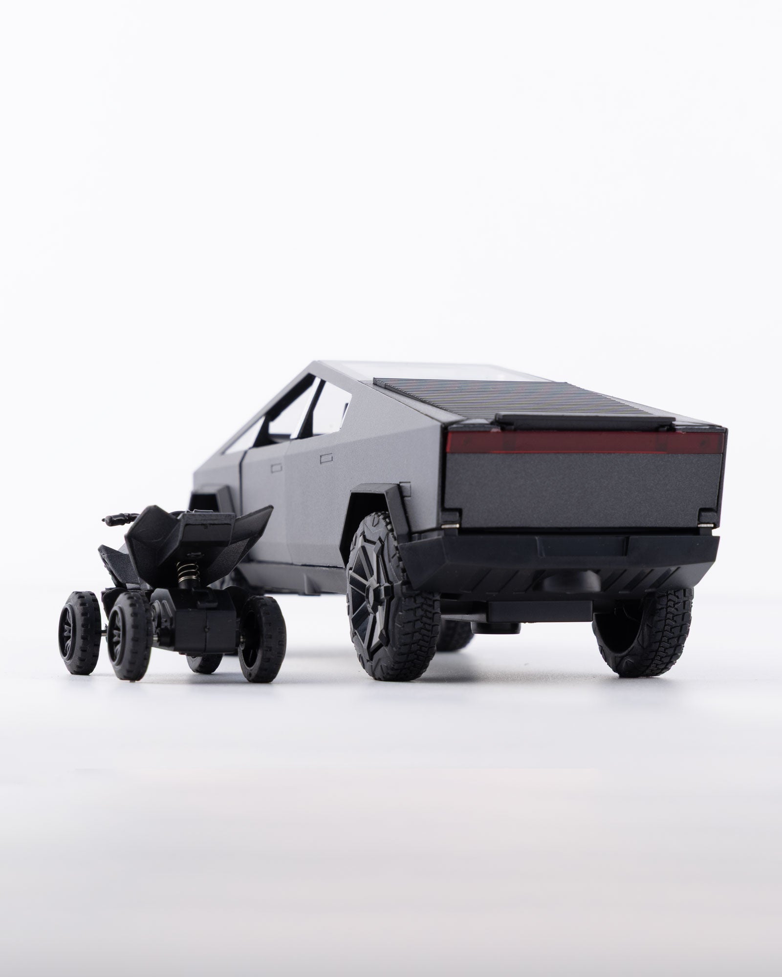 Tesla Cybertruck with Cyberquad Diecast Black Car 1:24 Scale - Ignition Prime