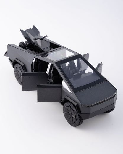 Tesla Cybertruck with Cyberquad Diecast Black Car 1:24 Scale - Ignition Prime