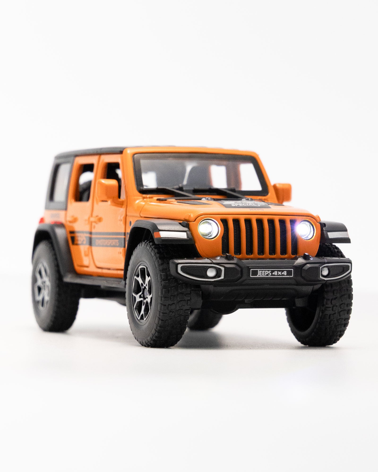 Jeep Wrangler Unlimited 4-Door Diecast Orange Car 1:32 Scale - Ignition Prime