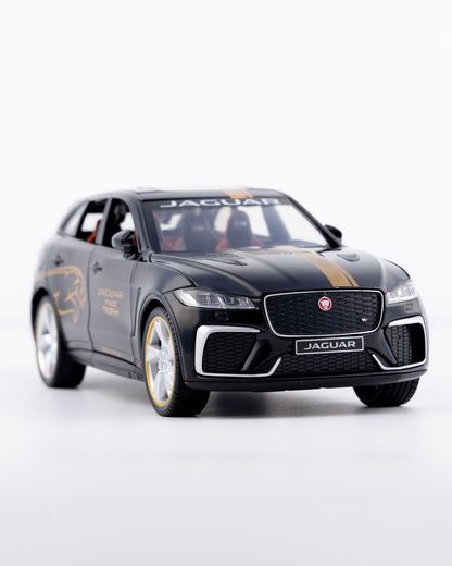Jaguar F-Pace SVR Trophy Edition Diecast Black with Gold Stripes Car 1:24 Scale - Ignition Prime