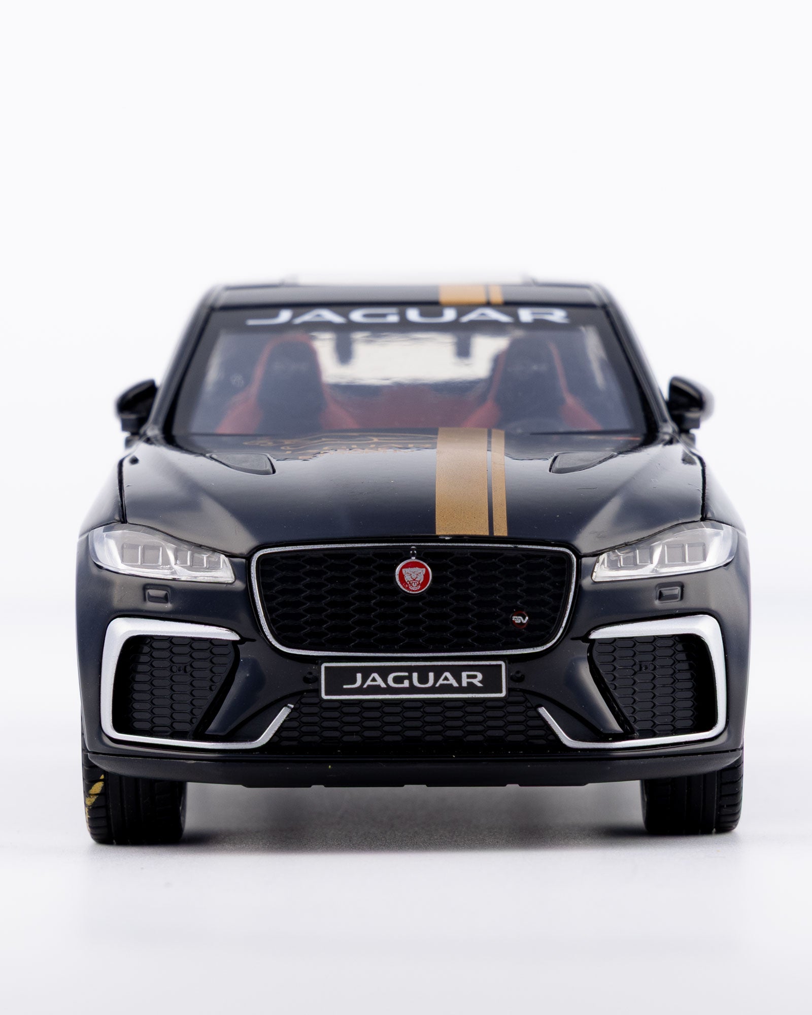 Jaguar F-Pace SVR Trophy Edition Diecast Black with Gold Stripes Car 1:24 Scale - Ignition Prime