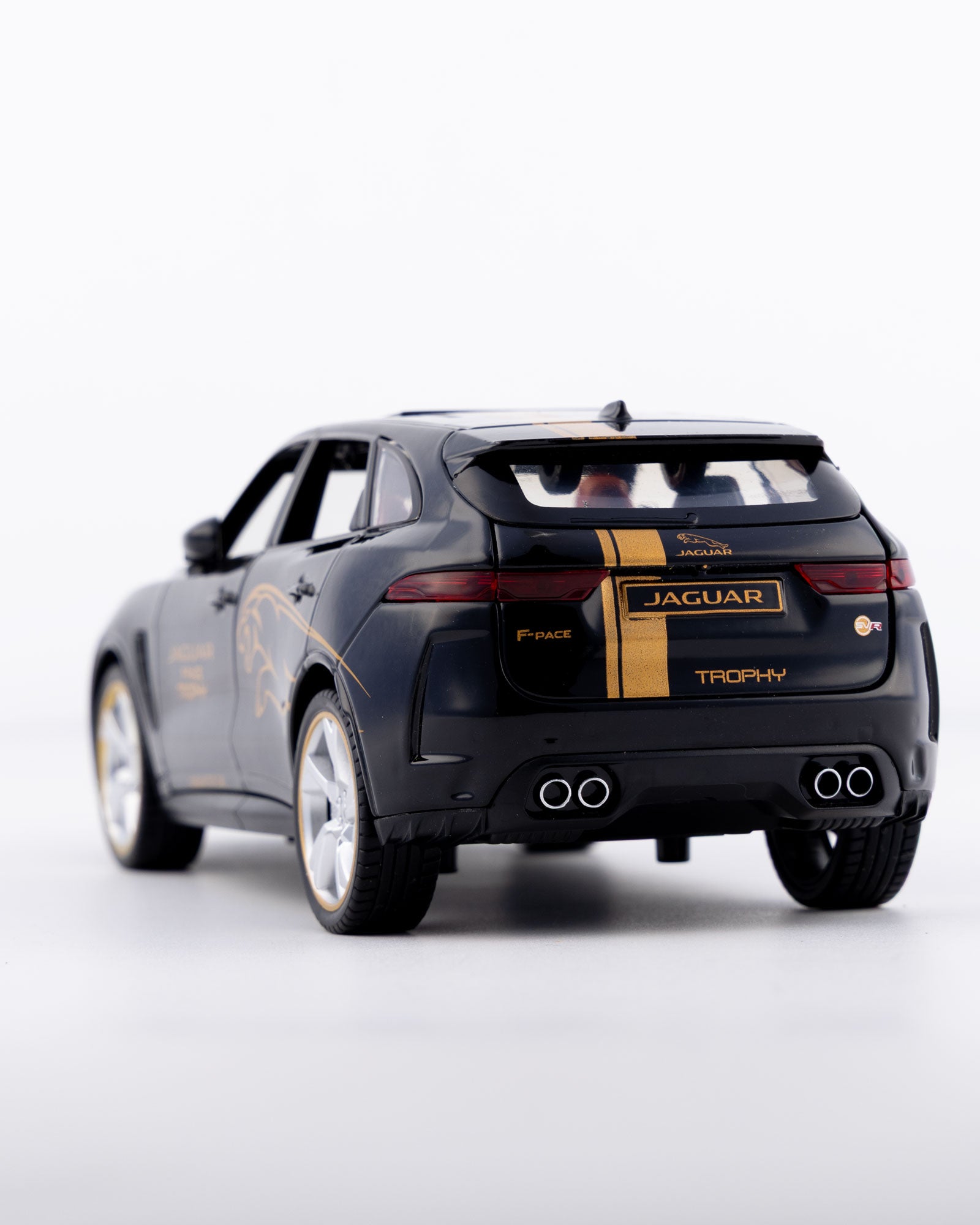 Jaguar F-Pace SVR Trophy Edition Diecast Black with Gold Stripes Car 1:24 Scale - Ignition Prime