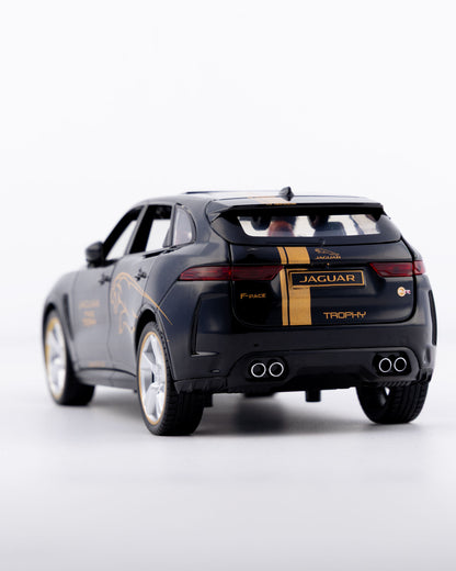 Jaguar F-Pace SVR Trophy Edition Diecast Black with Gold Stripes Car 1:24 Scale - Ignition Prime