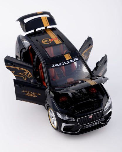 Jaguar F-Pace SVR Trophy Edition Diecast Black with Gold Stripes Car 1:24 Scale - Ignition Prime