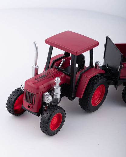 Classic Red Tractor with Trailer Diecast Model 1:24 Scale - Ignition Prime