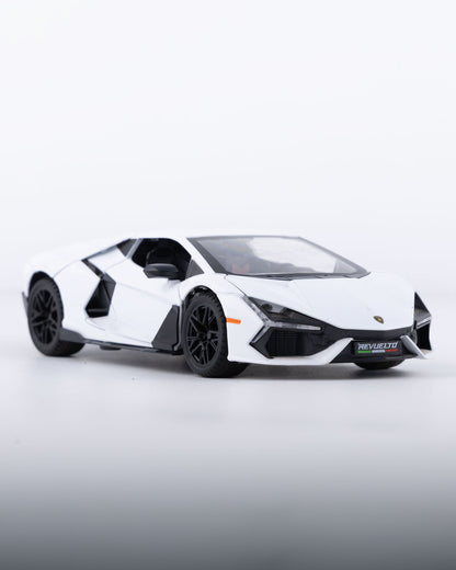 Lamborghini Revuelto Diecast White Car 1:24 Scale - Ignition Prime