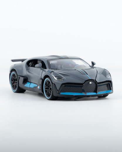 Bugatti Divo Diecast Grey with Blue Accents Car 1:24 Scale - Ignition Prime