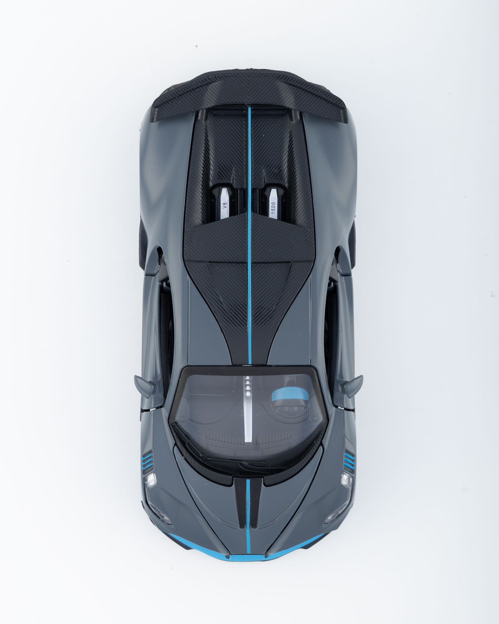 Bugatti Divo Diecast Grey with Blue Accents Car 1:24 Scale - Ignition Prime