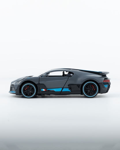 Bugatti Divo Diecast Grey with Blue Accents Car 1:24 Scale - Ignition Prime