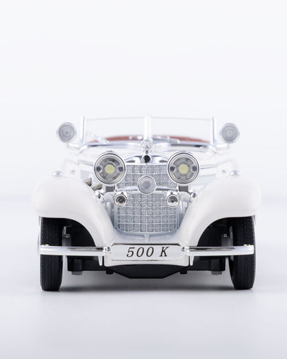 Mercedes-Benz 500K Cabriolet Diecast White Car 1:24 Scale - Ignition Prime