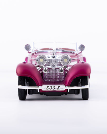 Mercedes-Benz 500K Cabriolet Diecast Purple Car 1:24 Scale - Ignition Prime