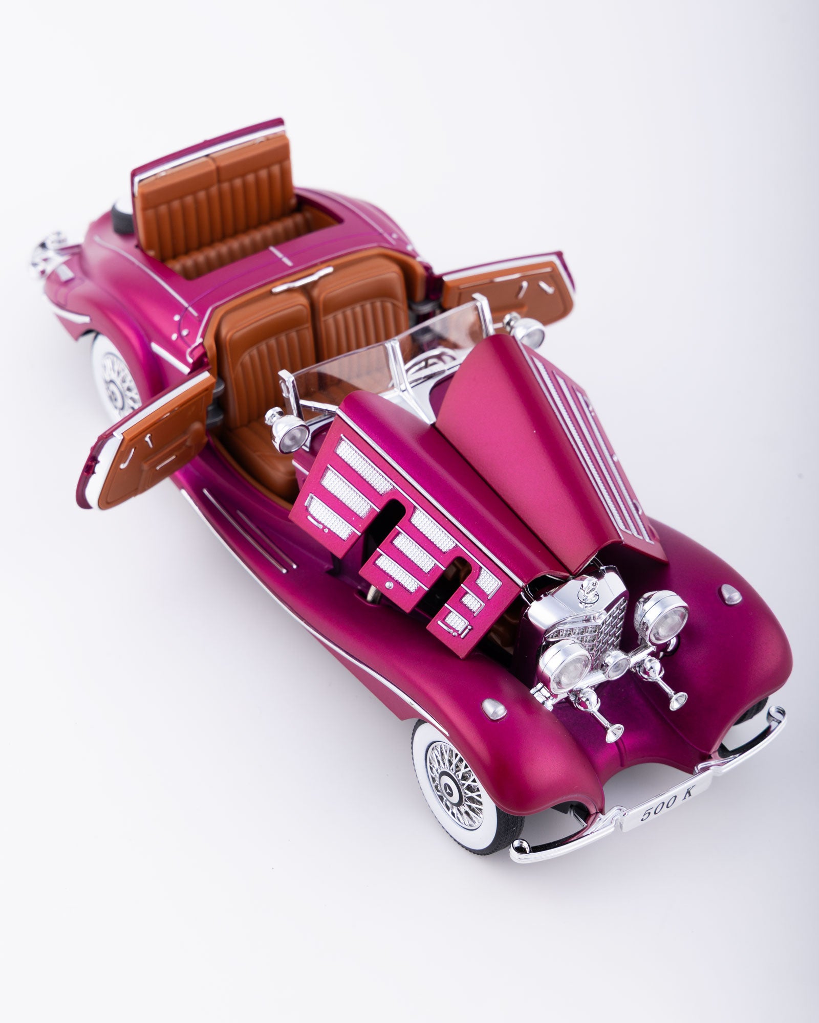 Mercedes-Benz 500K Cabriolet Diecast Purple Car 1:24 Scale - Ignition Prime
