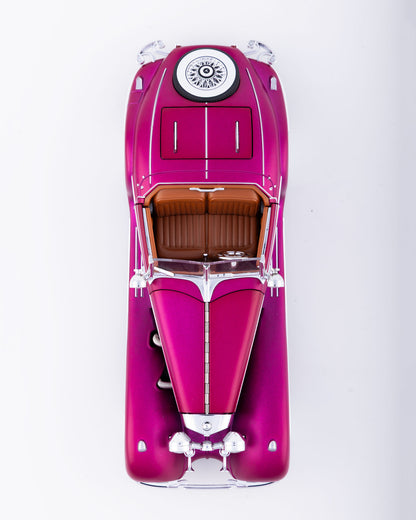 Mercedes-Benz 500K Cabriolet Diecast Purple Car 1:24 Scale - Ignition Prime