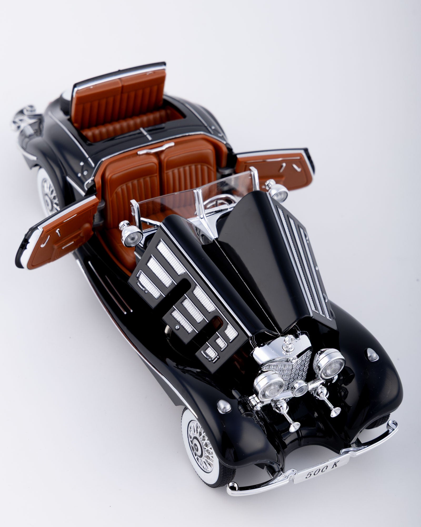 Mercedes-Benz 500K Cabriolet Diecast Black Car 1:24 Scale - Ignition Prime