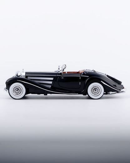 Mercedes-Benz 500K Cabriolet Diecast Black Car 1:24 Scale - Ignition Prime