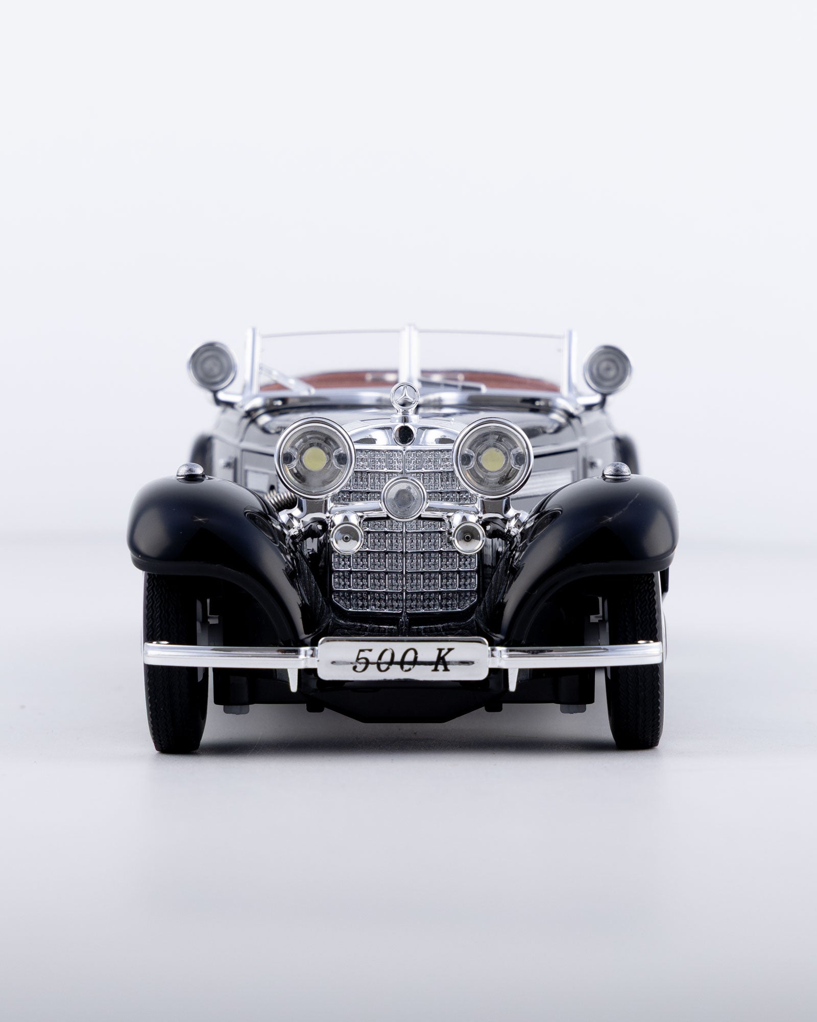 Mercedes-Benz 500K Cabriolet Diecast Black Car 1:24 Scale - Ignition Prime