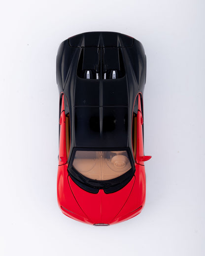 Bugatti Chiron Diecast Black And Red Car 1:24 Scale - Ignition Prime