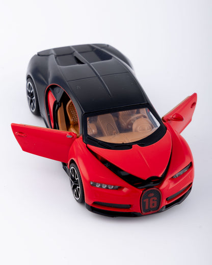 Bugatti Chiron Diecast Black And Red Car 1:24 Scale - Ignition Prime