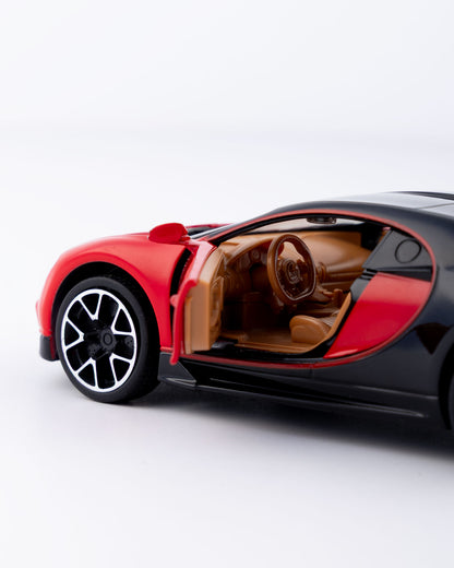 Bugatti Chiron Diecast Black And Red Car 1:24 Scale - Ignition Prime