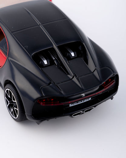 Bugatti Chiron Diecast Black And Red Car 1:24 Scale - Ignition Prime