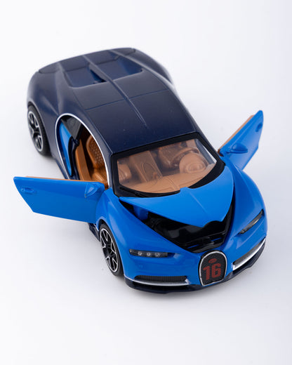 Bugatti Chiron Diecast Black And Blue Car 1:24 Scale - Ignition Prime