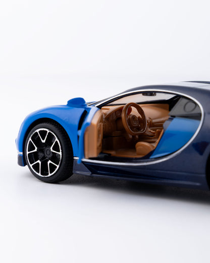 Bugatti Chiron Diecast Black And Blue Car 1:24 Scale - Ignition Prime