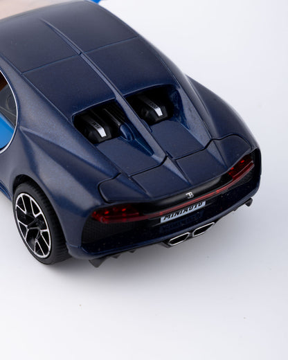 Bugatti Chiron Diecast Black And Blue Car 1:24 Scale - Ignition Prime