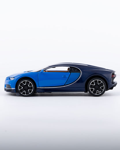 Bugatti Chiron Diecast Black And Blue Car 1:24 Scale - Ignition Prime