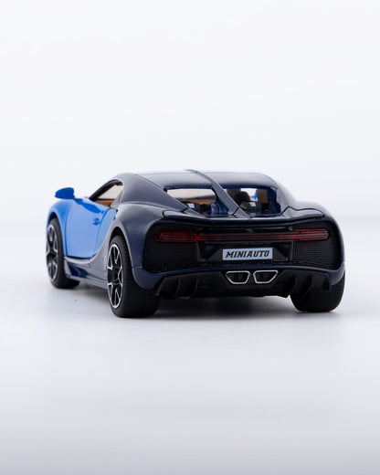 Bugatti Chiron Diecast Black And Blue Car 1:24 Scale - Ignition Prime