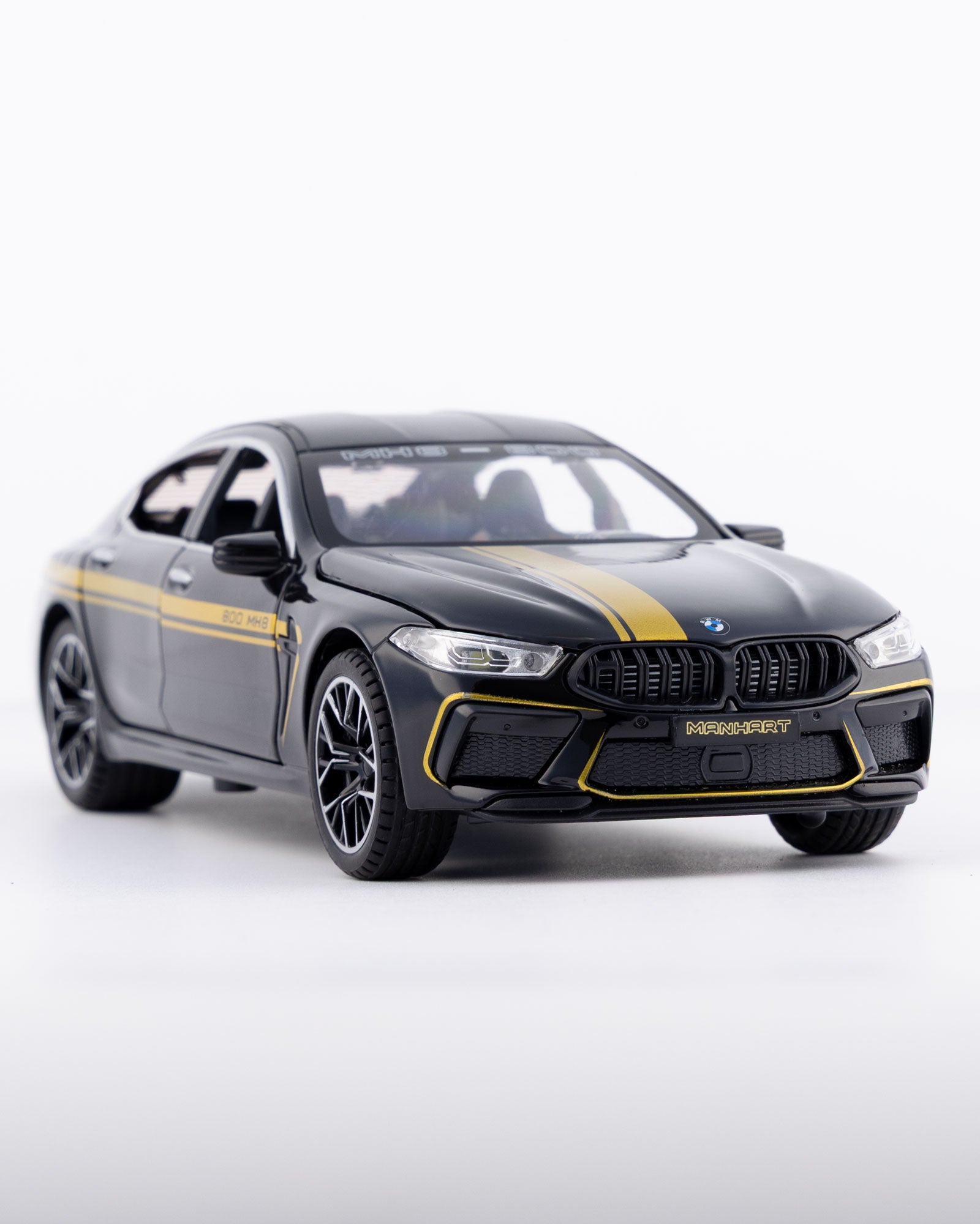 BMW M8 Gran Coupe Manhart Edition Diecast Black Car 1:24 Scale - Ignition Prime
