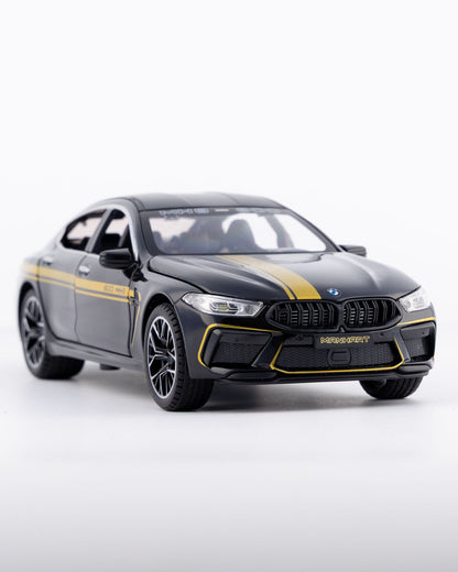 BMW M8 Gran Coupe Manhart Edition Diecast Black Car 1:24 Scale - Ignition Prime