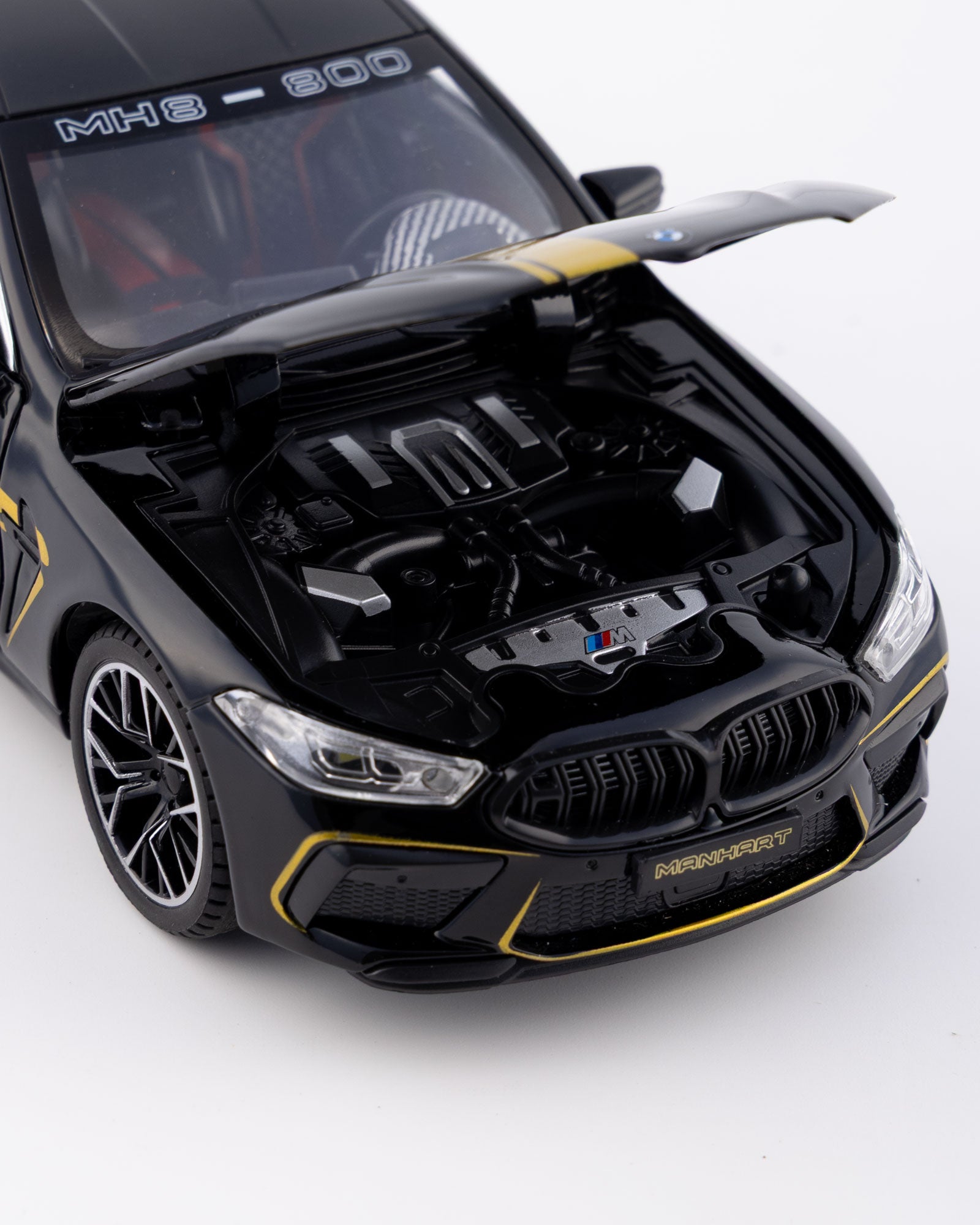 BMW M8 Gran Coupe Manhart Edition Diecast Black Car 1:24 Scale - Ignition Prime