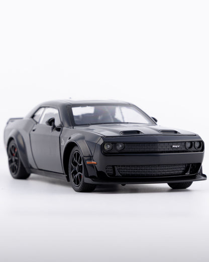 Dodge Challenger SRT Hellcat Widebody Diecast Black Car 1:24 Scale - Ignition Prime