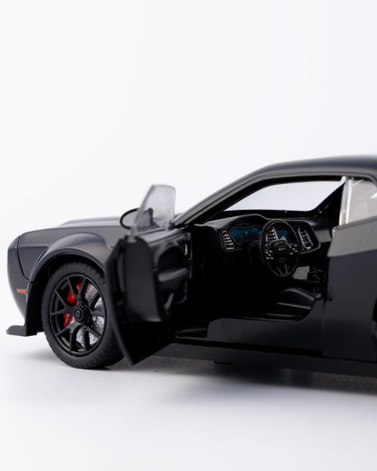 Dodge Challenger SRT Hellcat Widebody Diecast Black Car 1:24 Scale - Ignition Prime