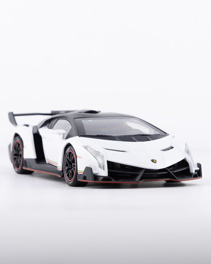 Lamborghini Veneno Diecast White Car 1:24 Scale - Ignition Prime