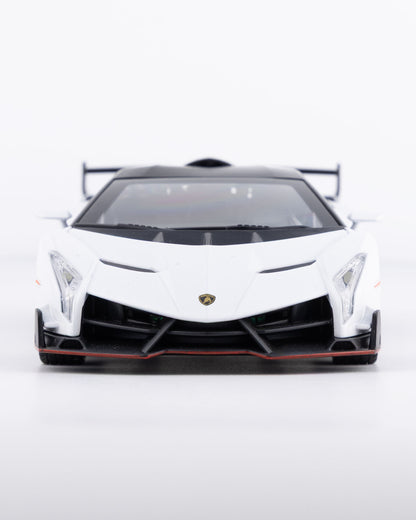 Lamborghini Veneno Diecast White Car 1:24 Scale - Ignition Prime