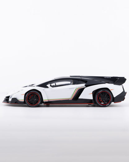 Lamborghini Veneno Diecast White Car 1:24 Scale - Ignition Prime
