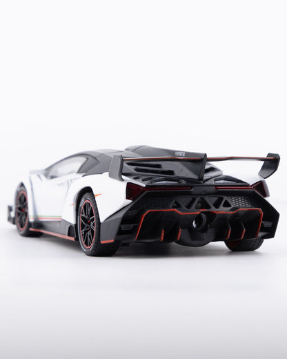 Lamborghini Veneno Diecast White Car 1:24 Scale - Ignition Prime