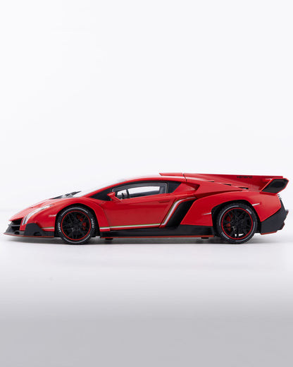 Lamborghini Veneno Diecast Red Car 1:24 Scale - Ignition Prime