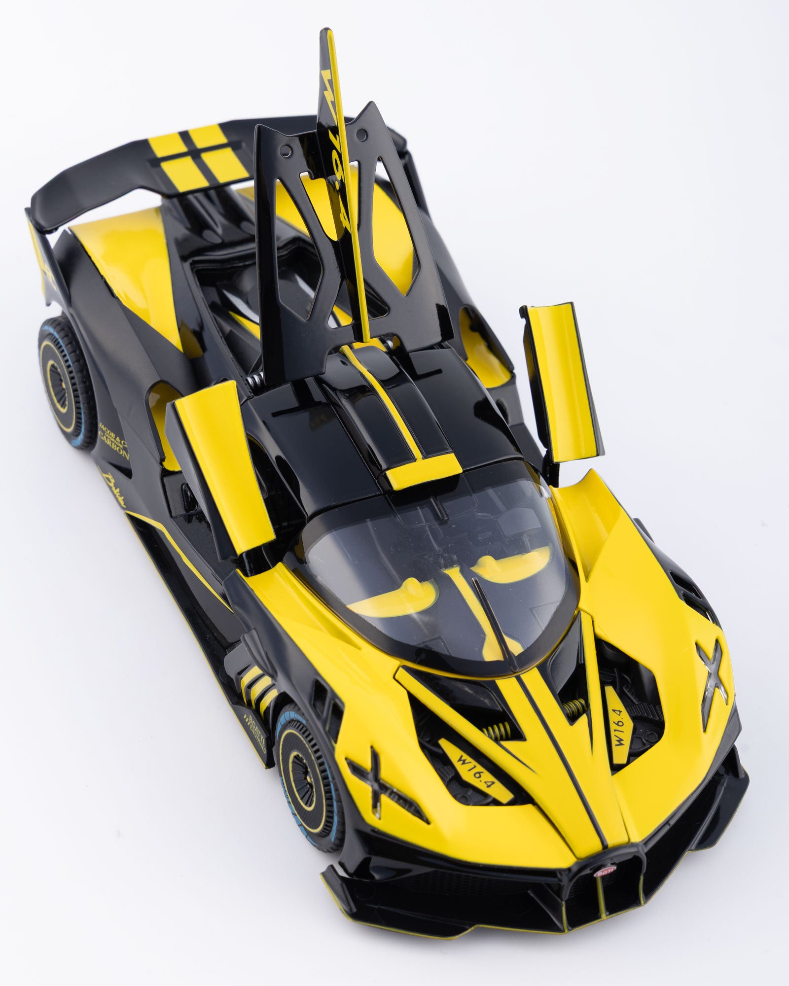 Bugatti Bolide Diecast Yellow Car 1:24 Scale - Ignition Prime