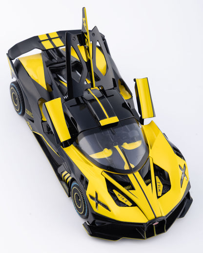 Bugatti Bolide Diecast Yellow Car 1:24 Scale - Ignition Prime