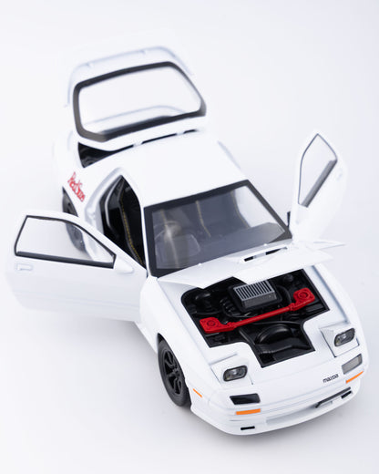 Mazda RX-7 FC3S RE Amemiya Diecast White Car 1:24 Scale - Ignition Prime