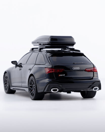 Audi RS6 Avant Diecast Black Car 1:24 Scale - Ignition Prime