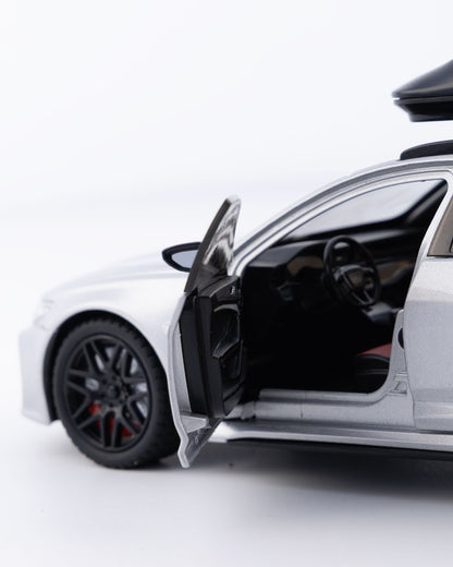 Audi RS6 Avant Diecast White Car 1:24 Scale - Ignition Prime