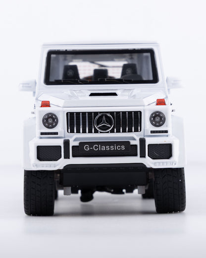 Mercedes-Benz G63 AMG V12 G-Class Diecast White Car 1:24 Scale - Ignition Prime